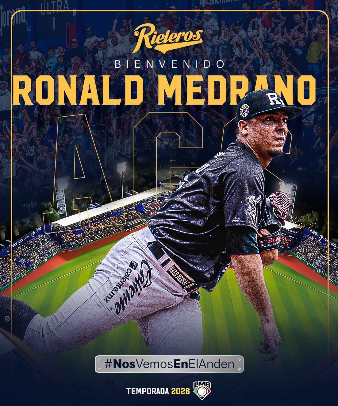 Ronald Medrano seguirá defendiendo los colores de Rieleros de Aguascalientes