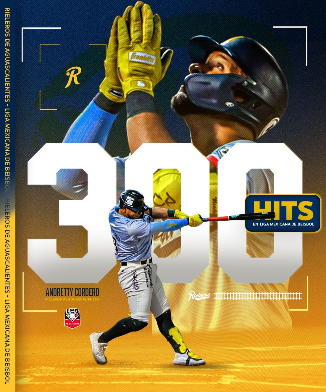 Andretty Cordero alcanza los 300 hits en la Liga Mexicana de Beisbol