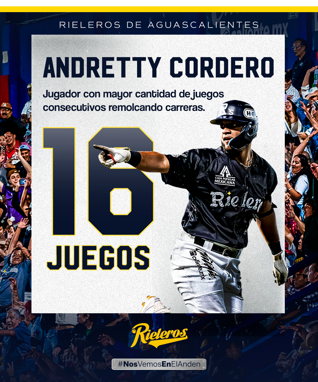 Histórica racha de Andretty Cordero: 16 juegos consecutivos produciendo carreras