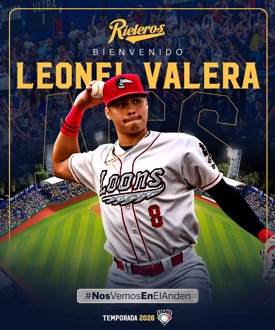 Leonel Valera, nuevo integrante del roster de Rieleros de Aguascalientes rumbo a 2026